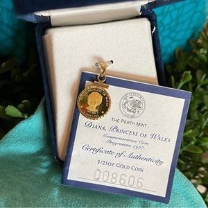 Princess Diana & Queen Elizabeth II Pure Gold Coin Pendant